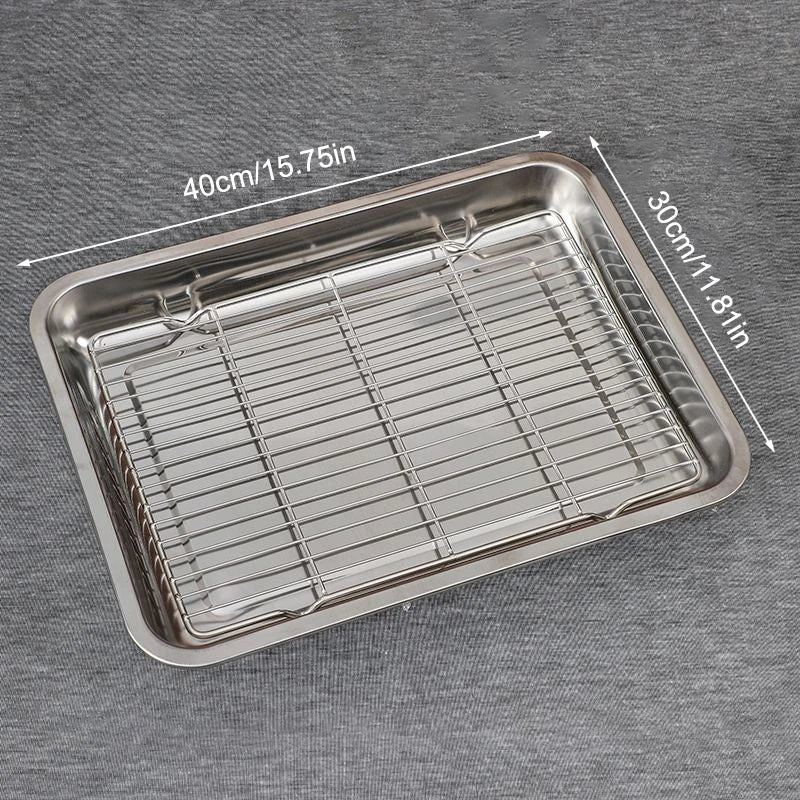 Stainless Steel Baking Tray Removable Cooling Rack Non-Stick