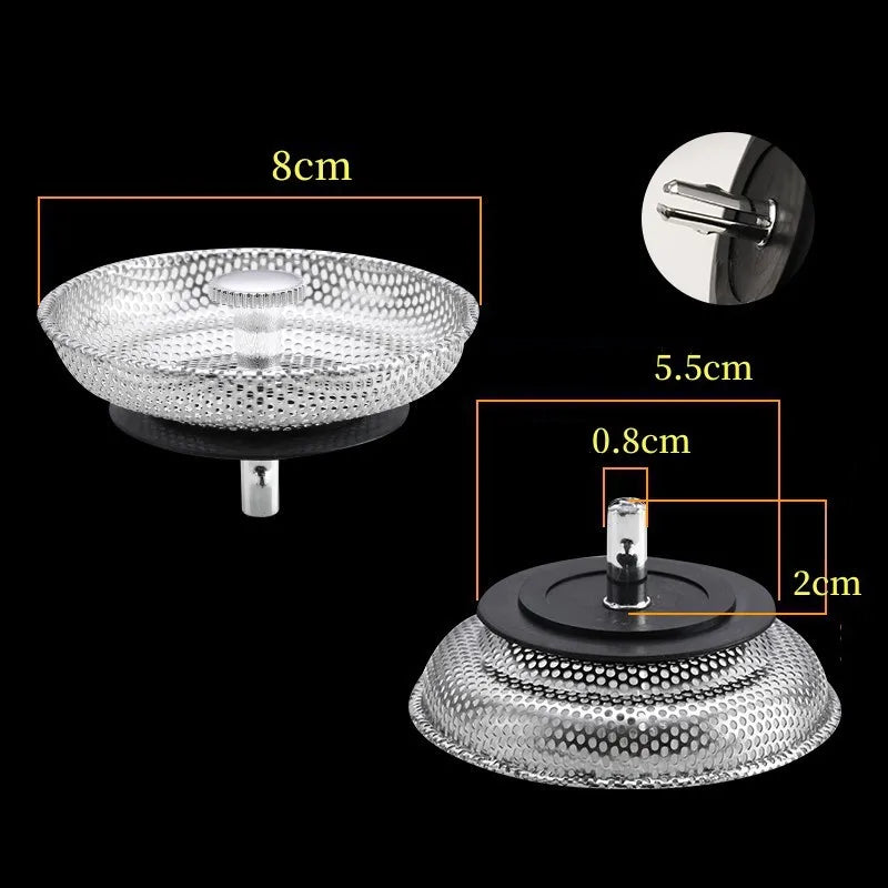 Waste Plug Sink Strainer Stainless Steel Basin Drain