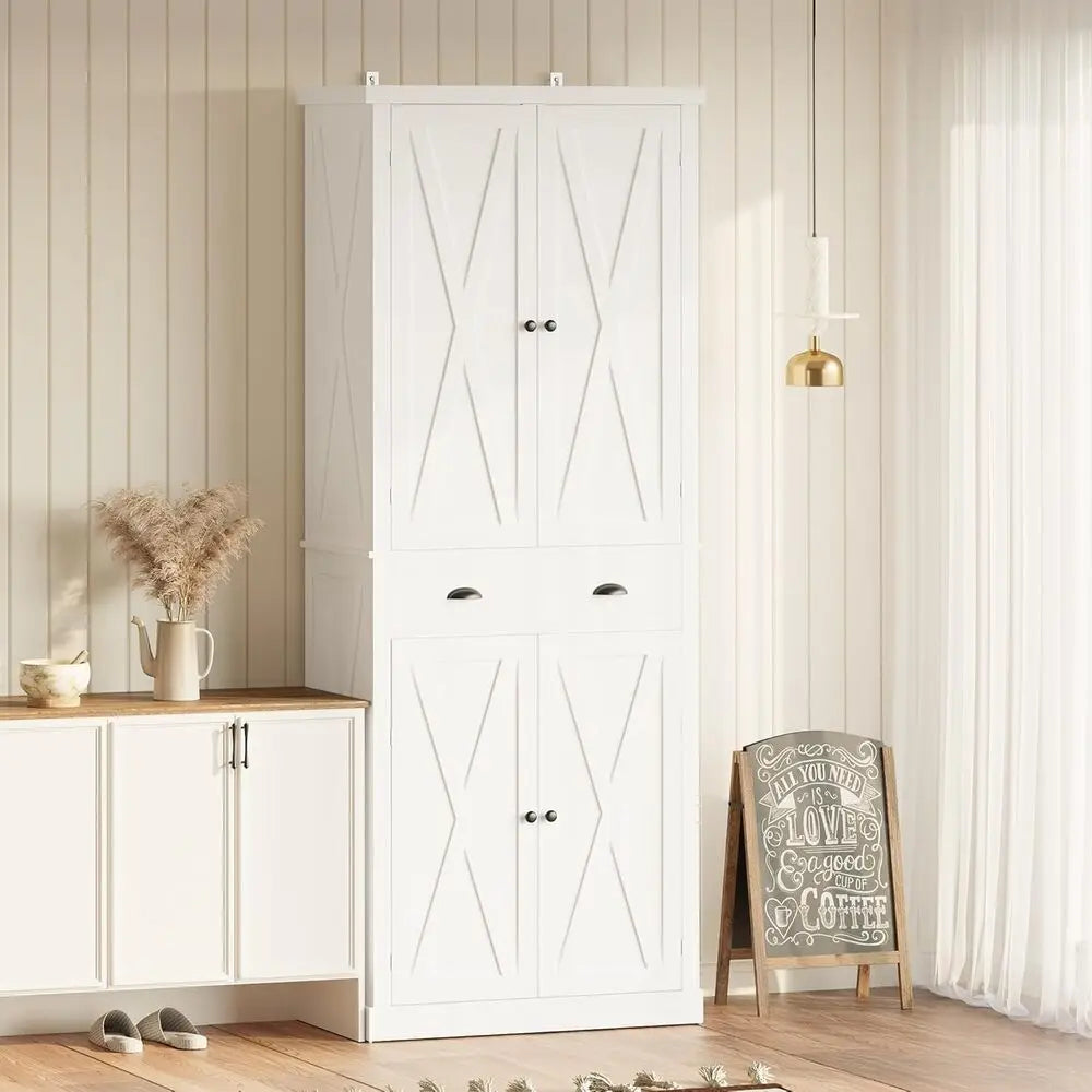Ironck Pantry Storage Cabinet 83 Barn Doors Drawer
