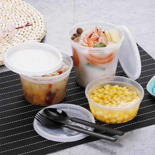 10pcs Clear Food-Grade Bpa-Free Storage Container Lid Microwave
