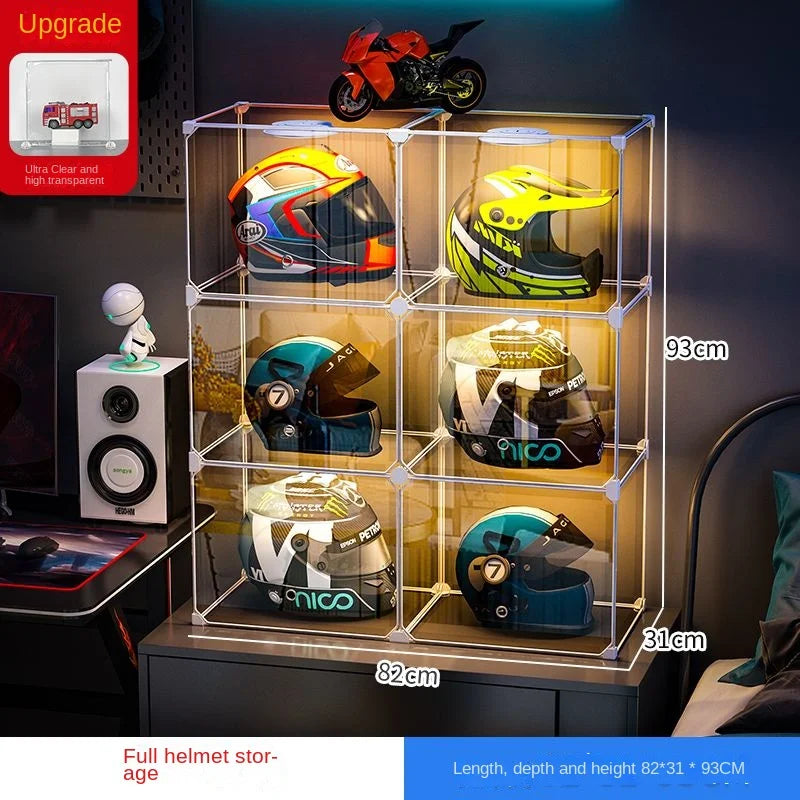 High Face Value Motorcycle Helmet Dustproof Storage Rack