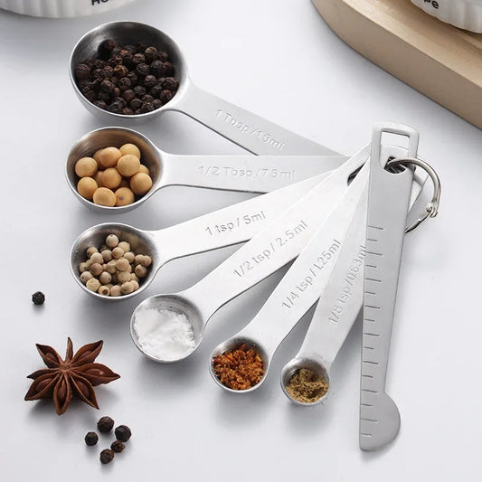 Stainless Steel Measuring Spoon 4/6/7/8 Scale Measuring Ruler