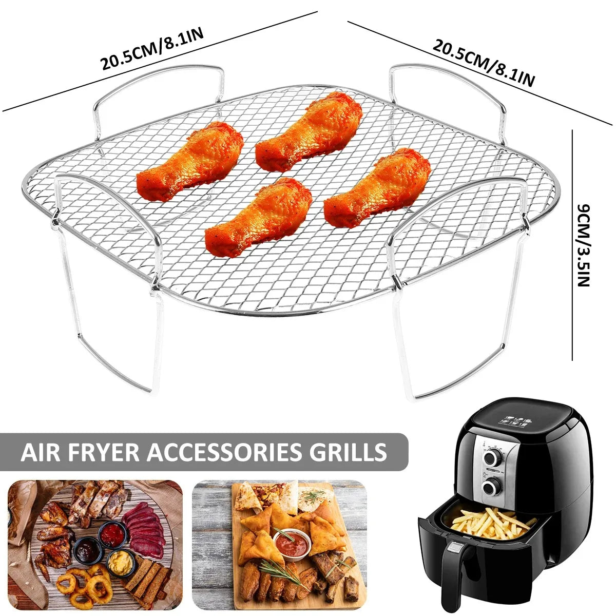 Multi-Functional Baking Rack Air Fryer Dehydrator Bbq Steaming