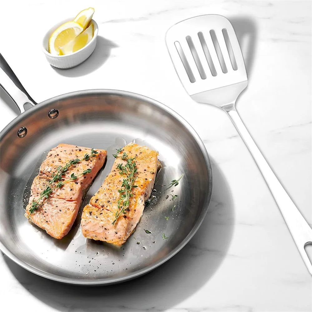 2pack Spatulas Stainless Steel Silver Slotted Turner Solid