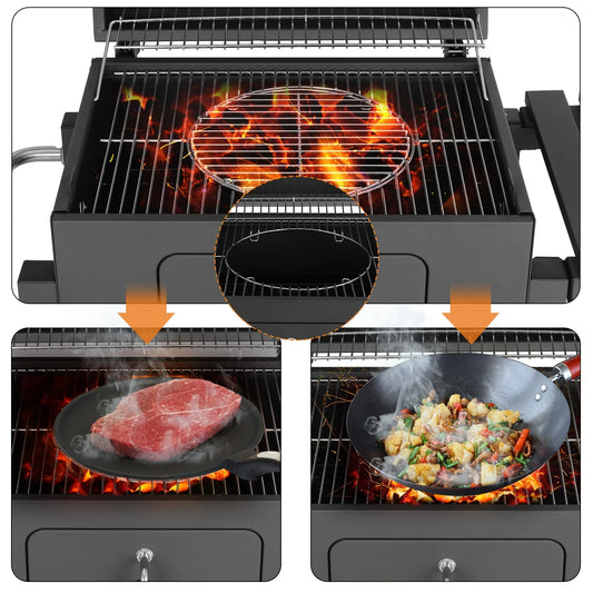 10 People Bbq Camping Charcoal Barbecue Stove Wheels