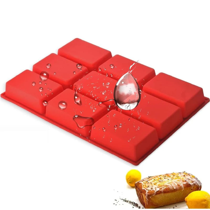 9-Cavity Silicone Mini Loaf Pan Baking Cake Bread