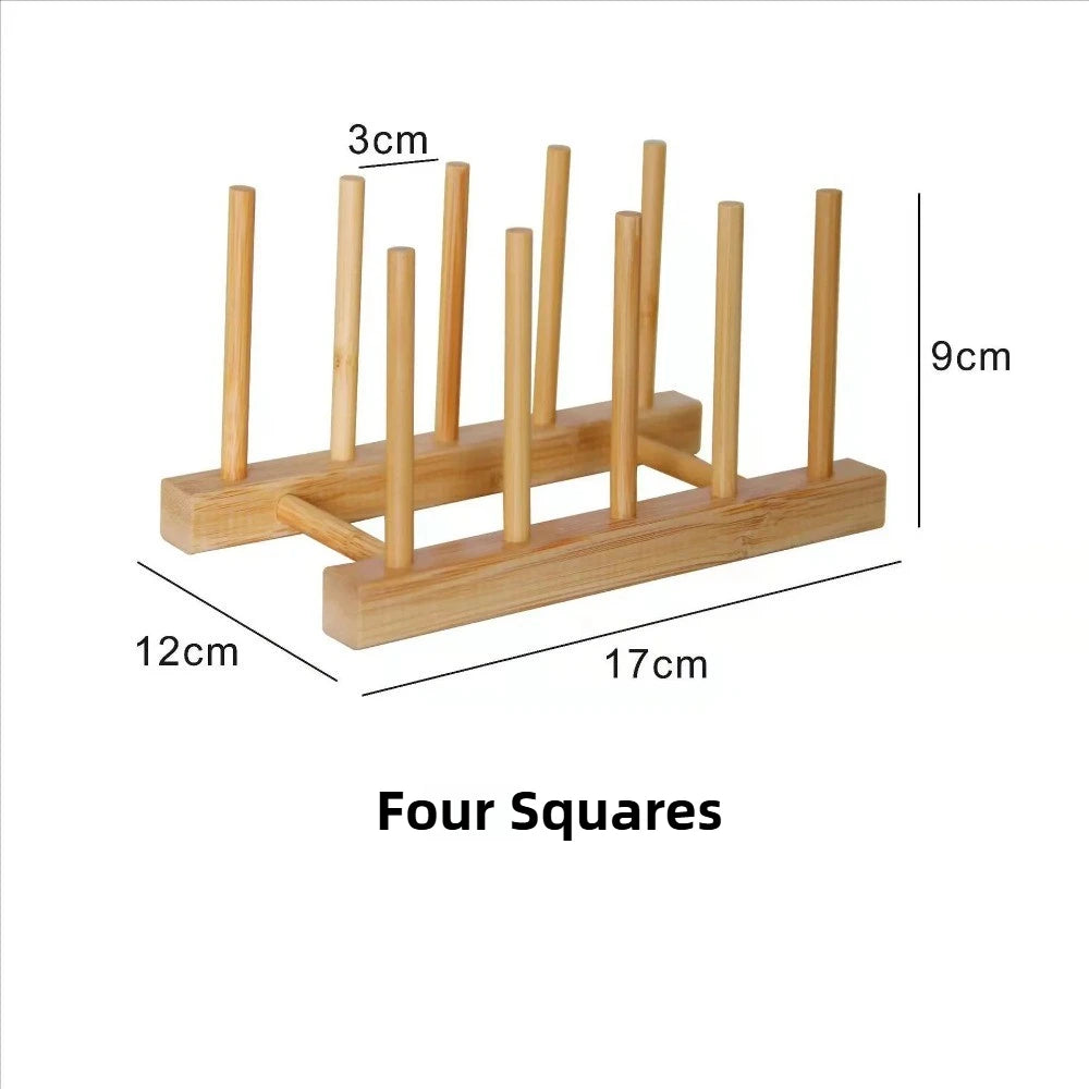 Diy Locker Bamboo Drain Rack Wooden Plate Rack