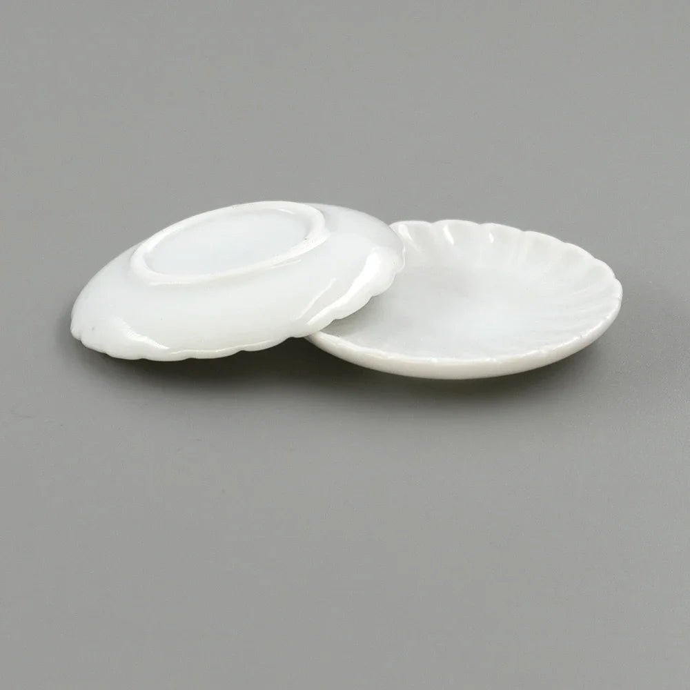 1pcs 1/12 Dollhouse Miniature Mini Ceramic Plate Simulation