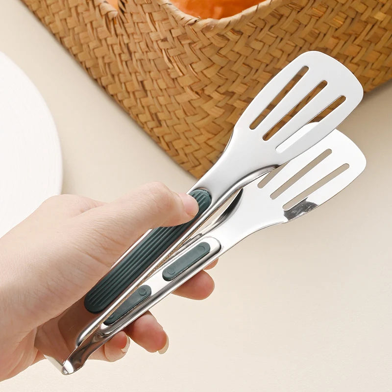 Non-Slip Stainless Steel Food Tongs Meat Salad Bread
