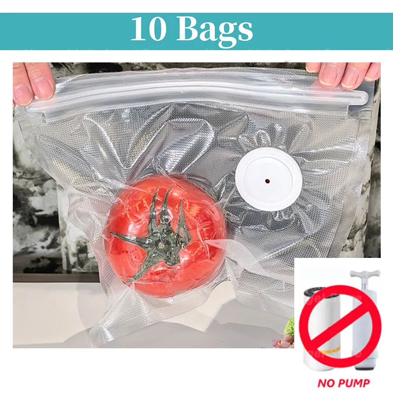 Upgraded Version Vacuum Food Storage Bag Zipper Bag