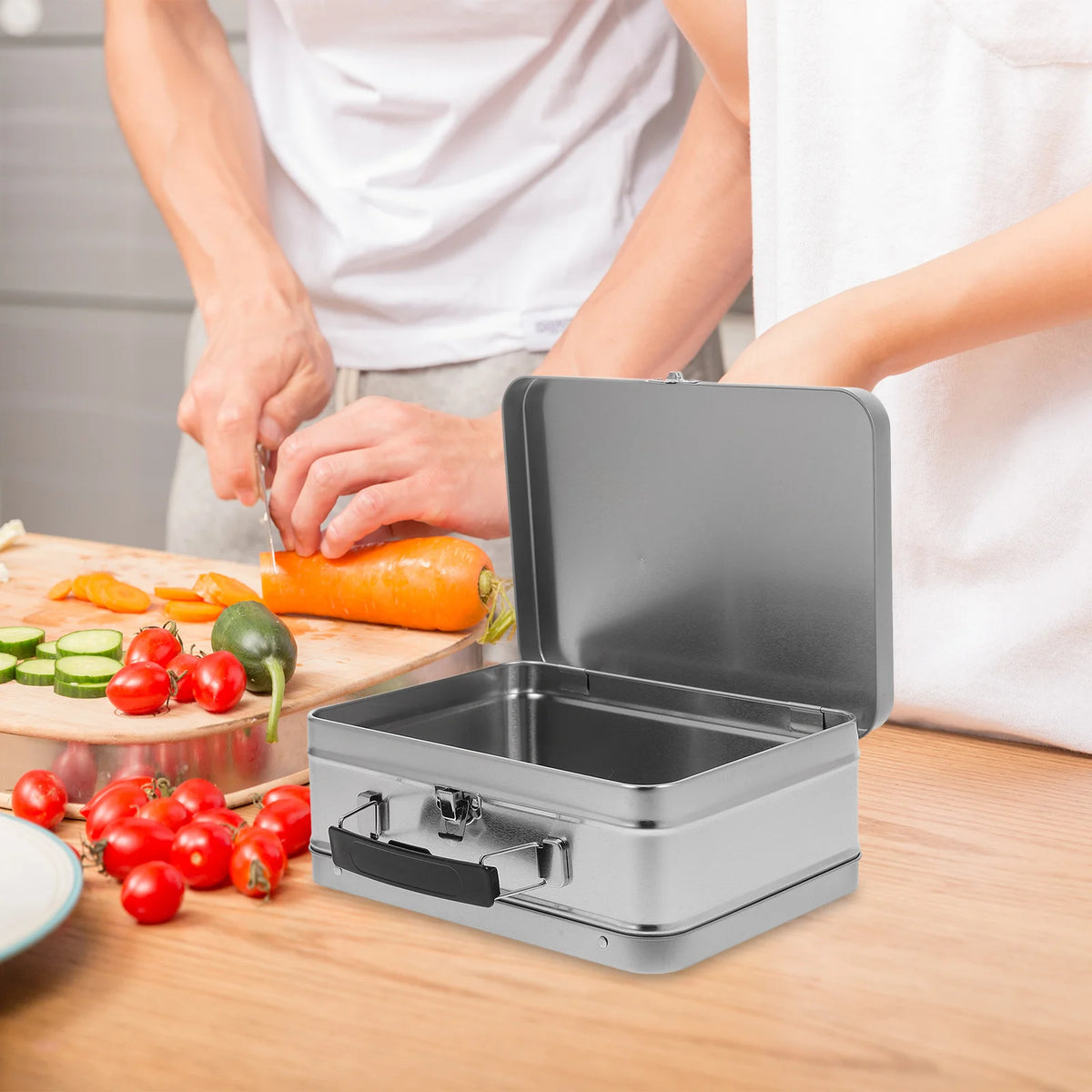 Tin Box Lunch Box Men Metal Food Storage