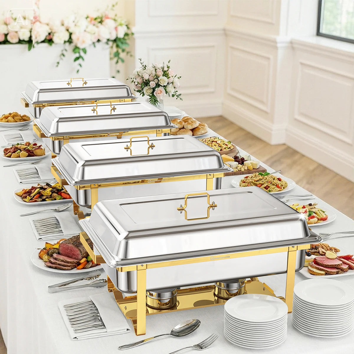 4pack 10l Chafing Dish Buffet Stainless Steel Chafer