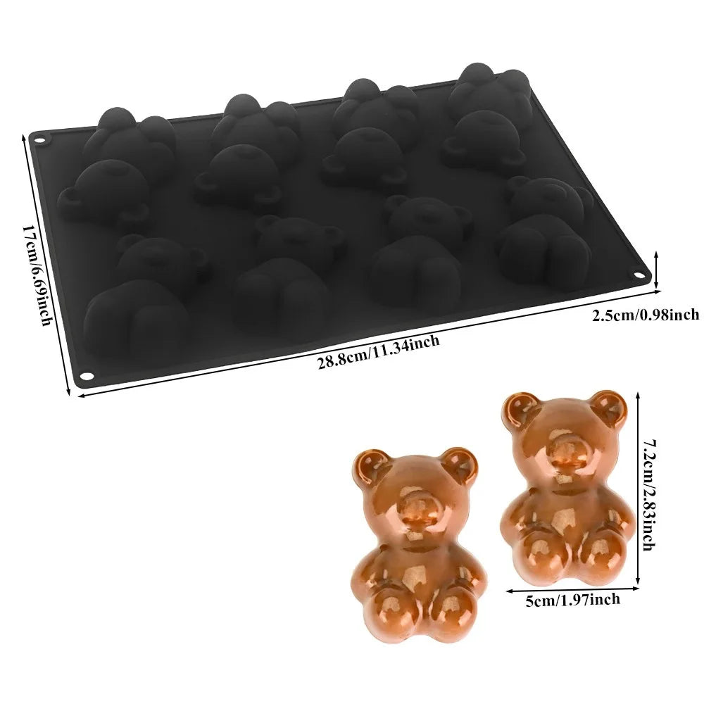 6/8/12 Cells Baking Cake Molds Little Bear Shape