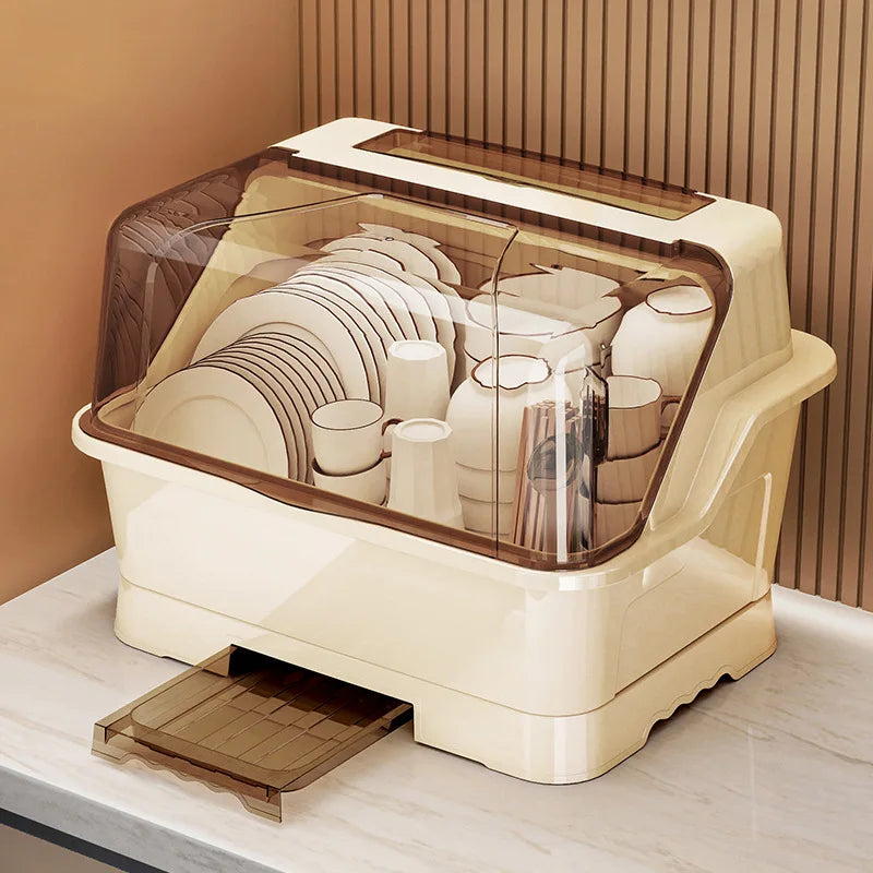 Dish Rack Lid - Space-Saving Dust-Proof Storage Cabinet
