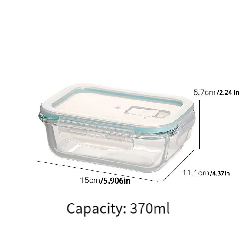 Transparent Glass Food Storage Container Heat Resistant Microwave