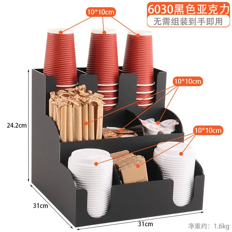 Creative Coffee Shop Bar Paper Cup Straw Storage