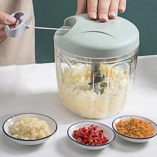 500/900ml Hand Chopper Rope Food Processor Silcer Shredder