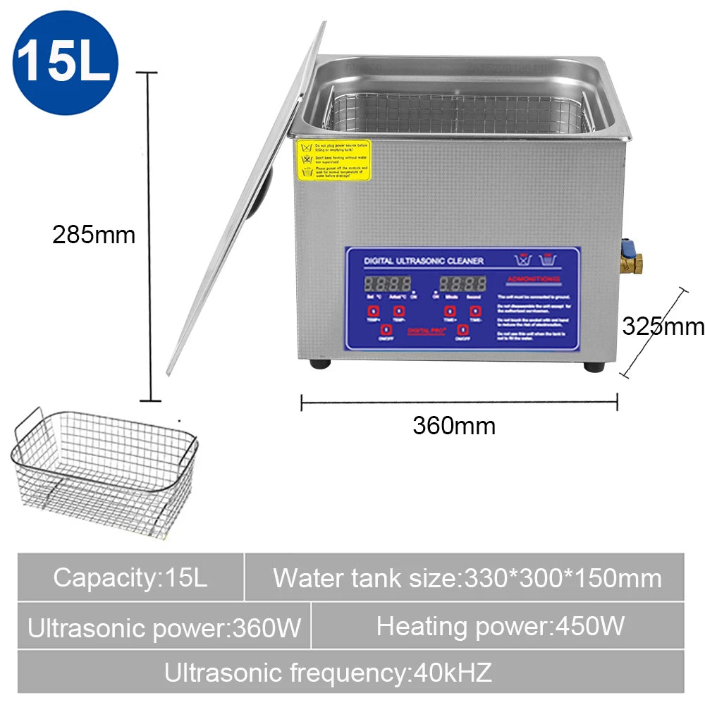 Ultrasonic Cleaner Heater Ultrasound Cleaning Machine Jewelry
