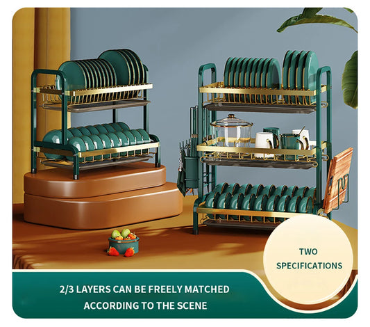 Bowl Rack Draining Dish Storage Green Dishes Storage