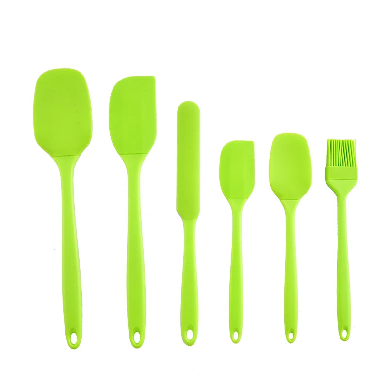 Silicone Kitchenware 6-Piece Cream Scraper Spatula Oil Brush