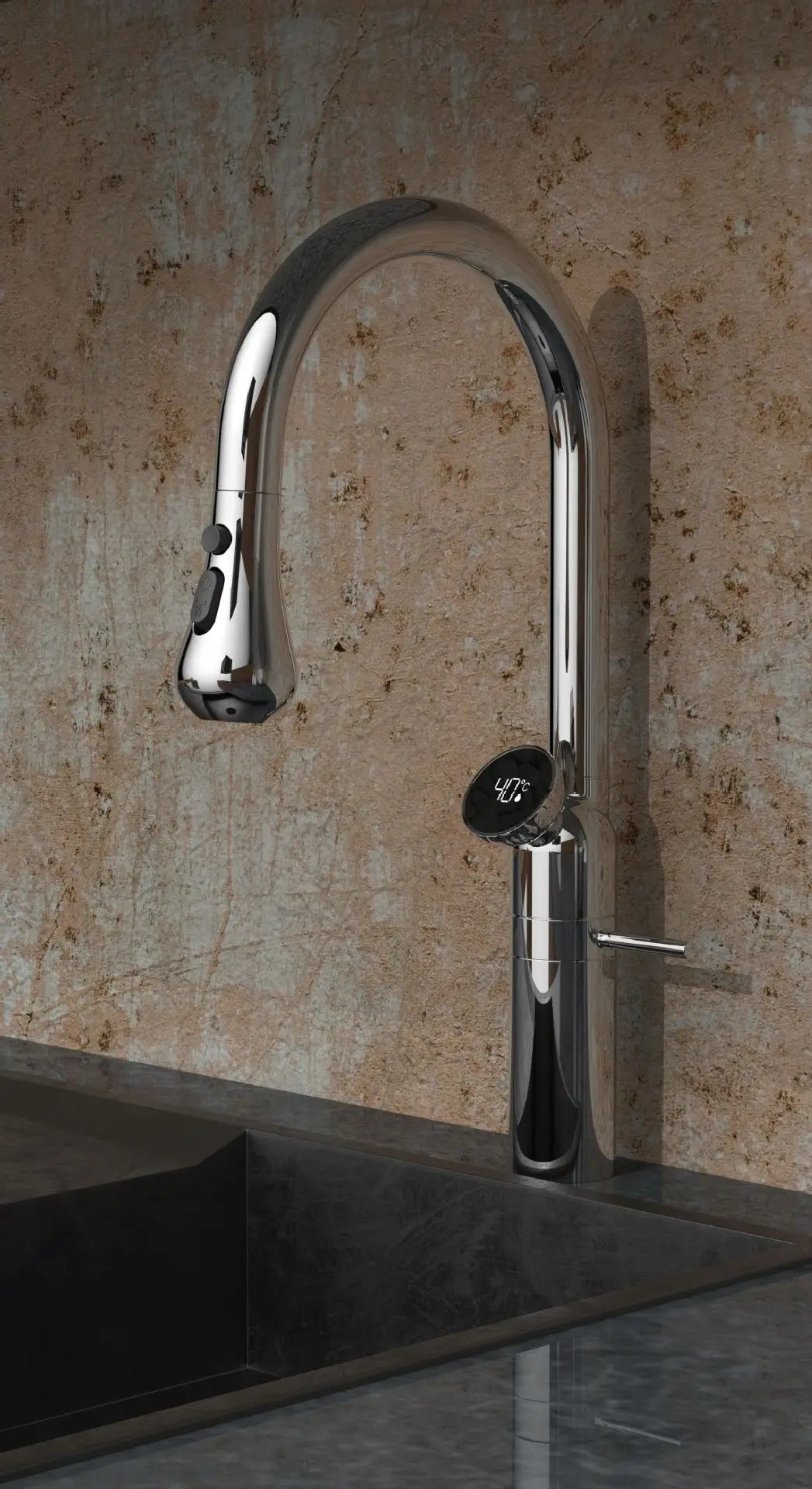 Jieni Rose Gold Faucet 360 Swivel 3-Way Brass
