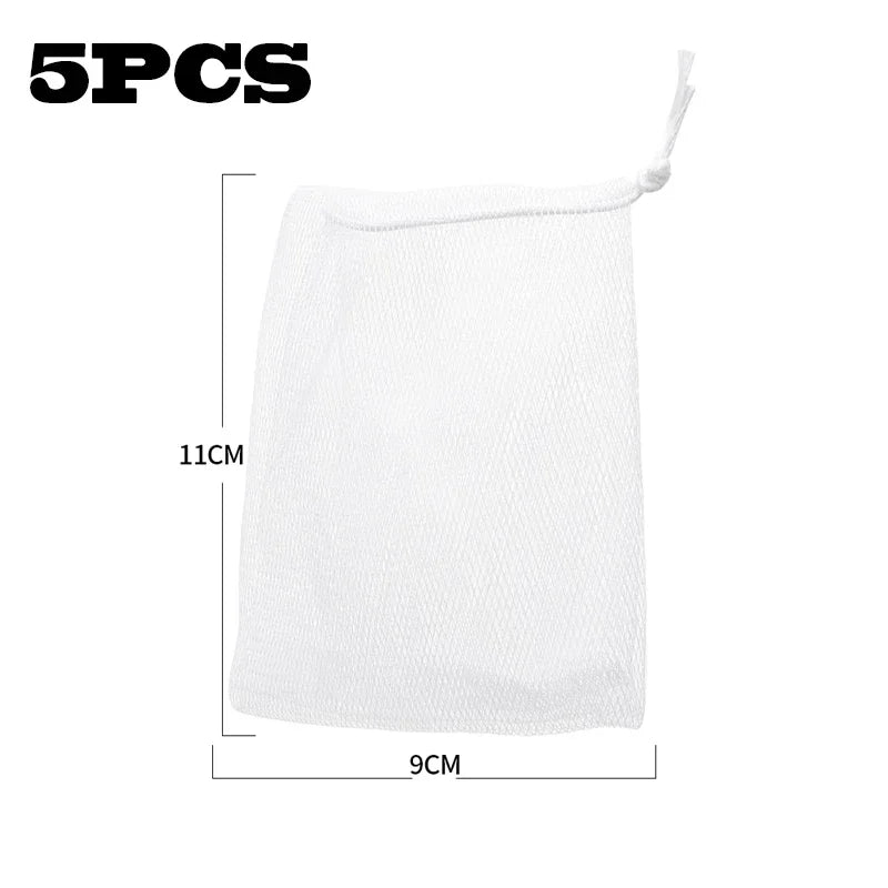 5pcs Fruit Vegetable Storage Mesh Bags Reusable Net