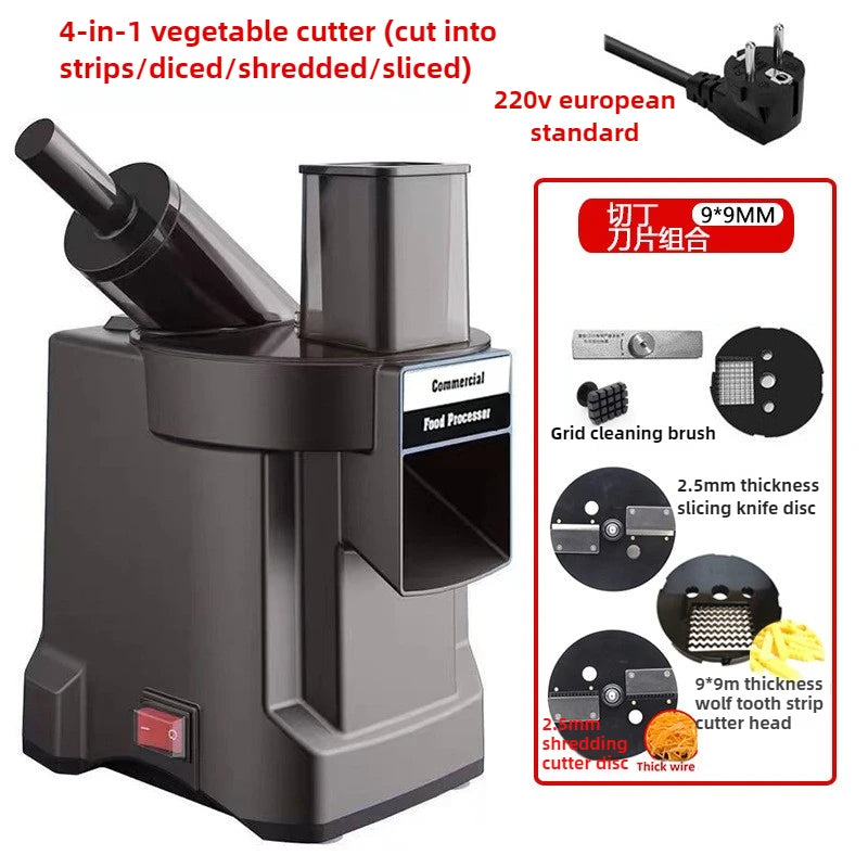 In Dual-Feed Electric Food Chopper Automatic Potato Dicer