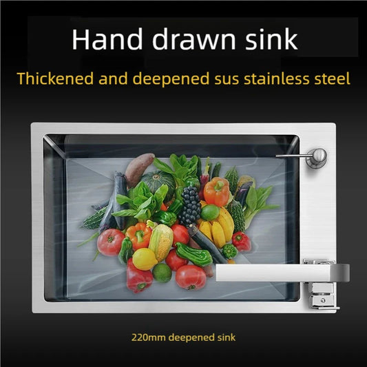 Stainless Steel Sink Narrow Long Model Side Hole