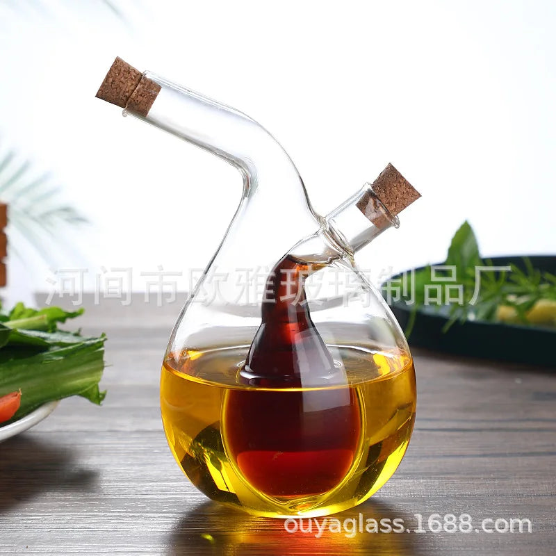 2-In-1 Double Layer Bottle Sauce Oil Vinegar Glass