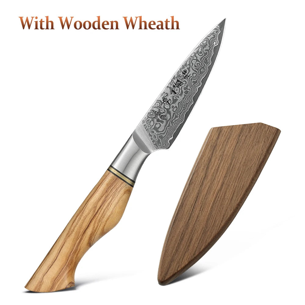 Hezhen Inch Paring Knife 67 Layer Damascus Steel