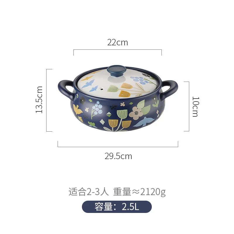 Korean Ceramic Casserole Creative Drum-Shaped Stew Pot Spodumene