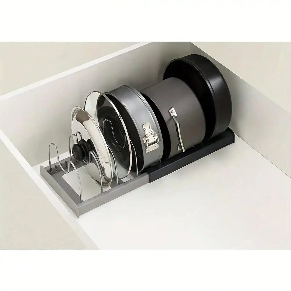 Expandable Pans Organizer Rack Cabinet Pan Rack Drawer