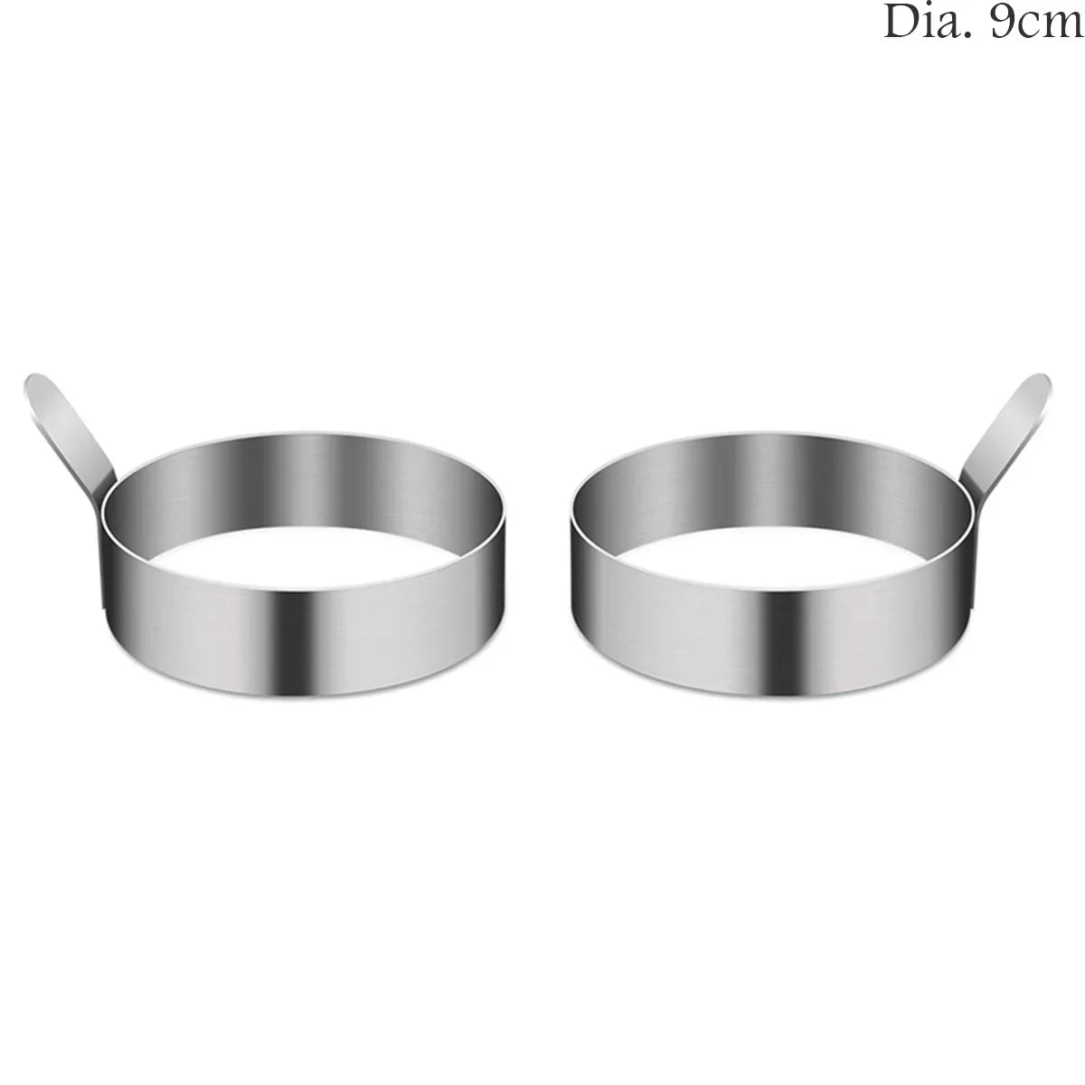 2pcs Thickened 304 Stainless Steel Round Fried Eggs