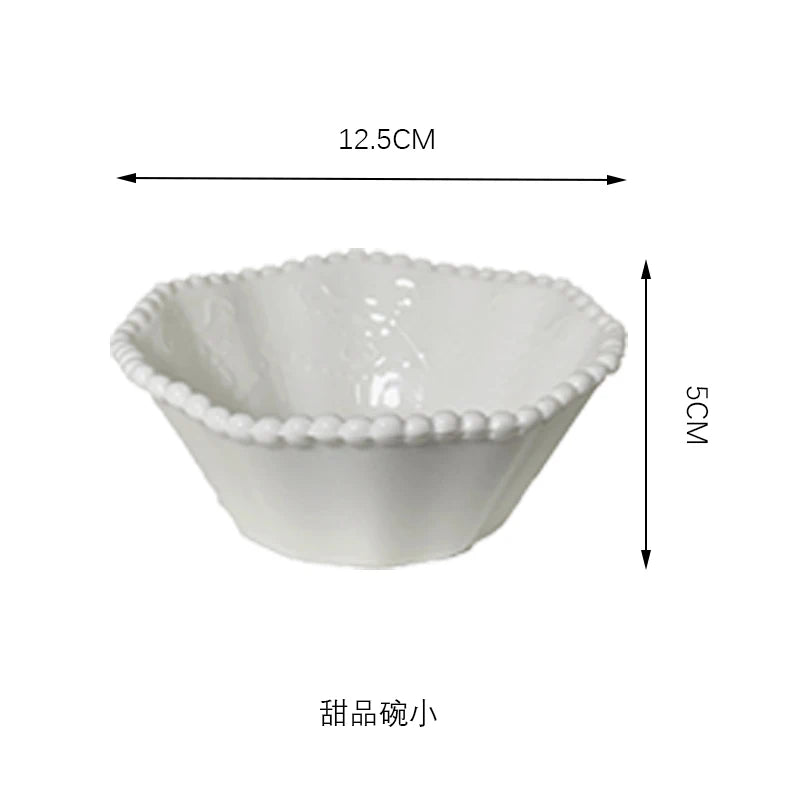 Ceramic Pearl Plates & Bowls - Practical Breakfast