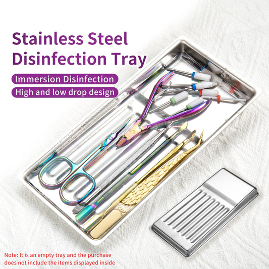 Stainless Steel Disinfection Dish Cosmetic Storage Tray Nail
