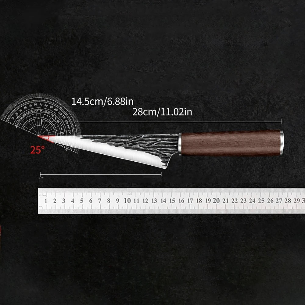 Stainless Steel Boning Knife Slicing Chef Knife Wooden