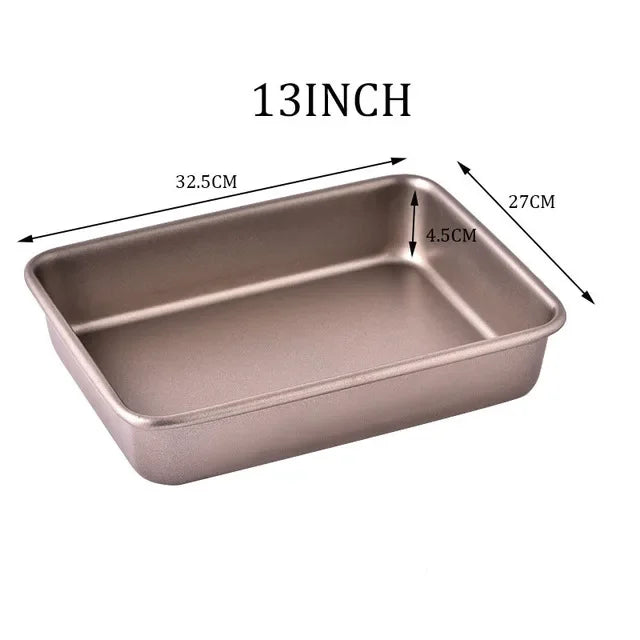 Thicken Carbon Steel Golden Baking Tray Nonstick Square