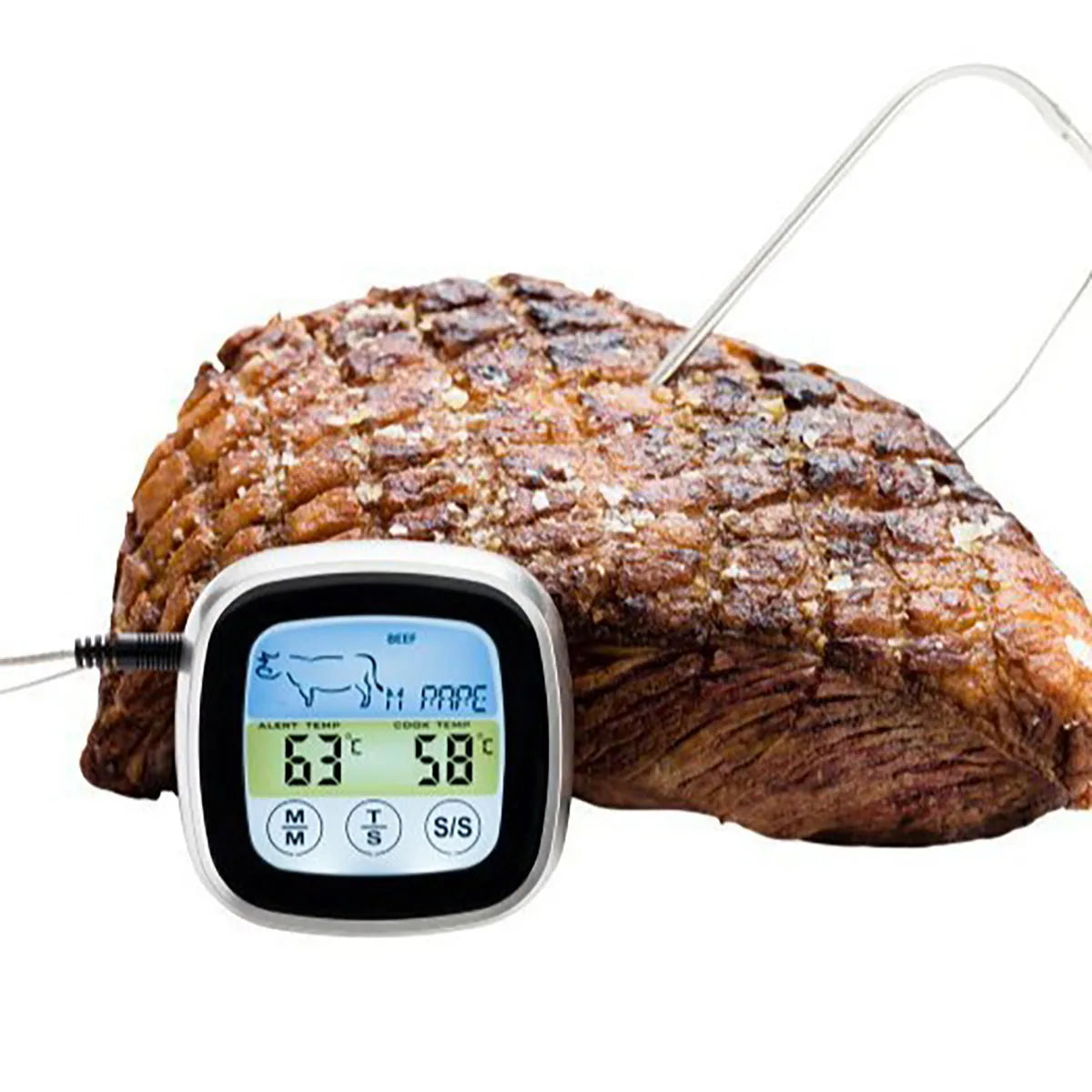 Digital Thermometer Probe Touch Screen Meat Barbecue Food
