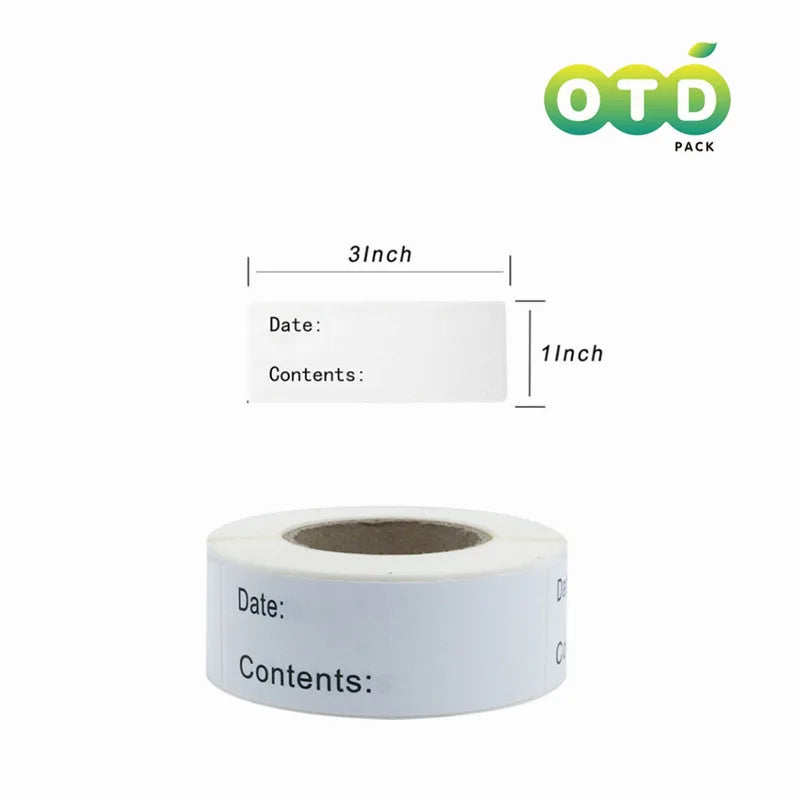 Date Roll Paper Label Waterproof Food Storage Stickers
