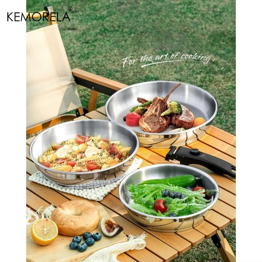 Kemorela 316 Stainless Steel Frying Pan Cooking Pans