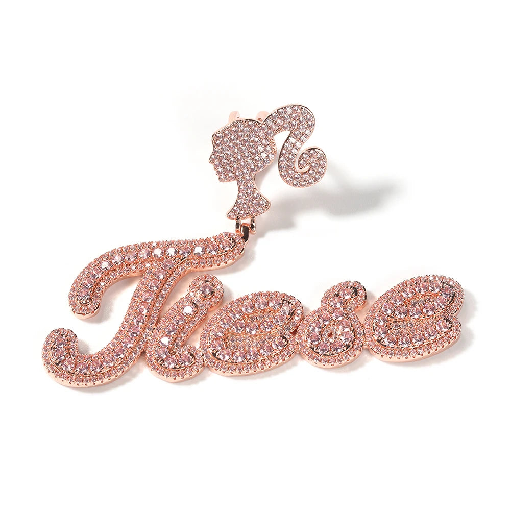 Bling King Icy Girl Clasp Custom Brush Script