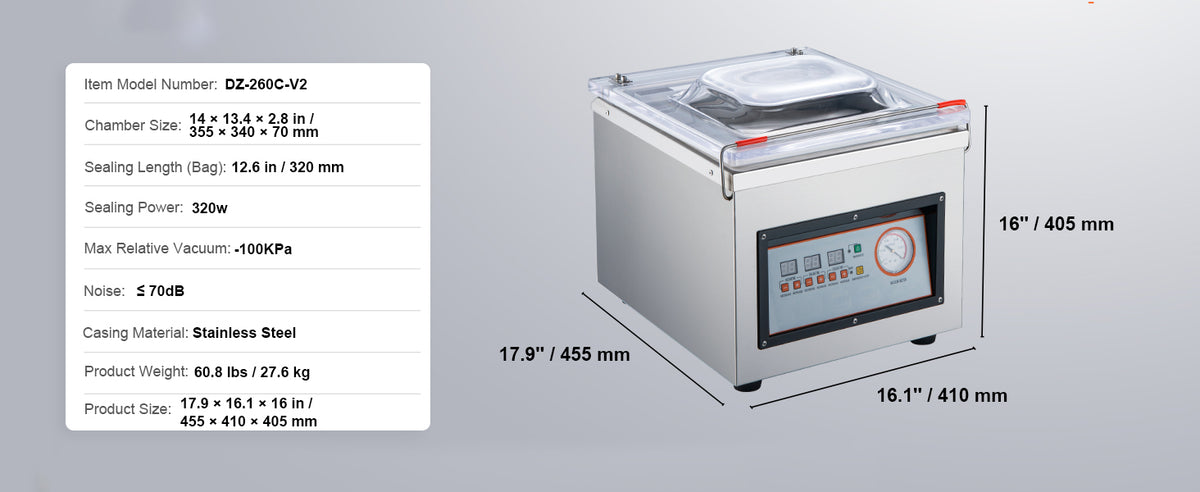 Succebuy Dz-260c Chamber Vacuum Sealer 320w Vacuum Packing