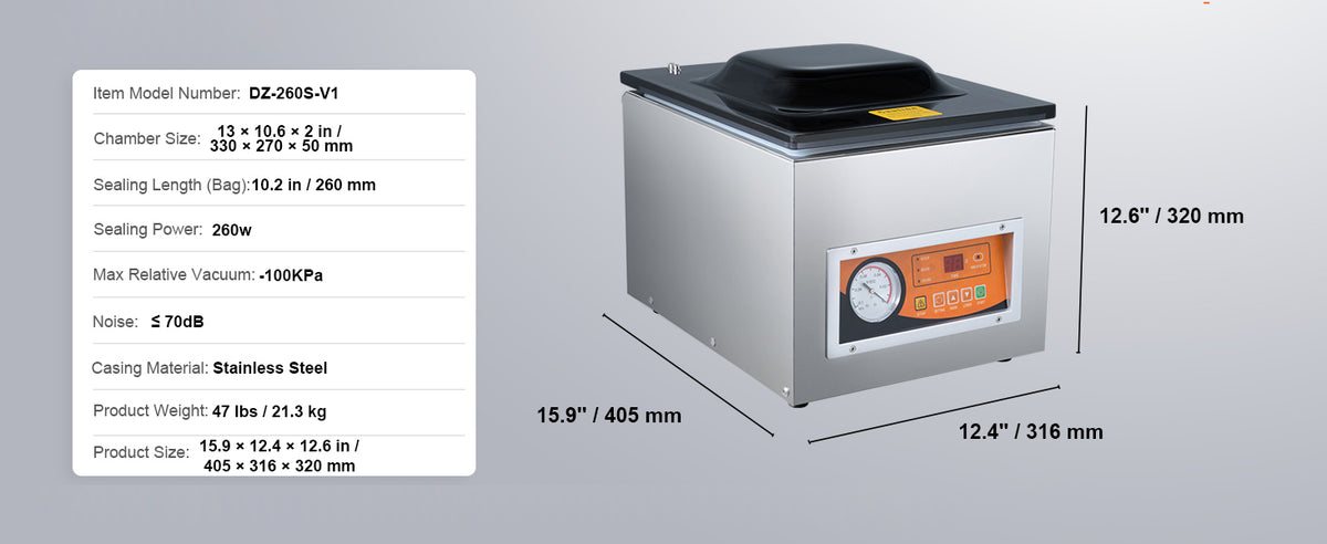 Succebuy Dz-260s Chamber Vacuum Sealer 260w Vacuum Packing
