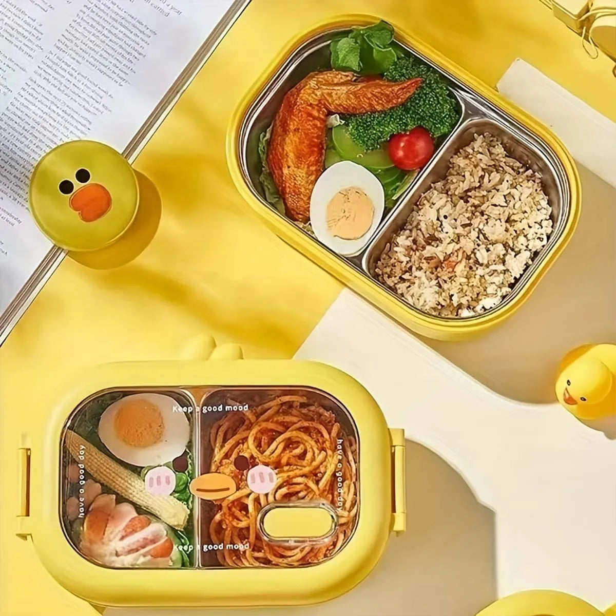 Cartoon Stainless Steel Lunch Box Reusable Leakproof Bento