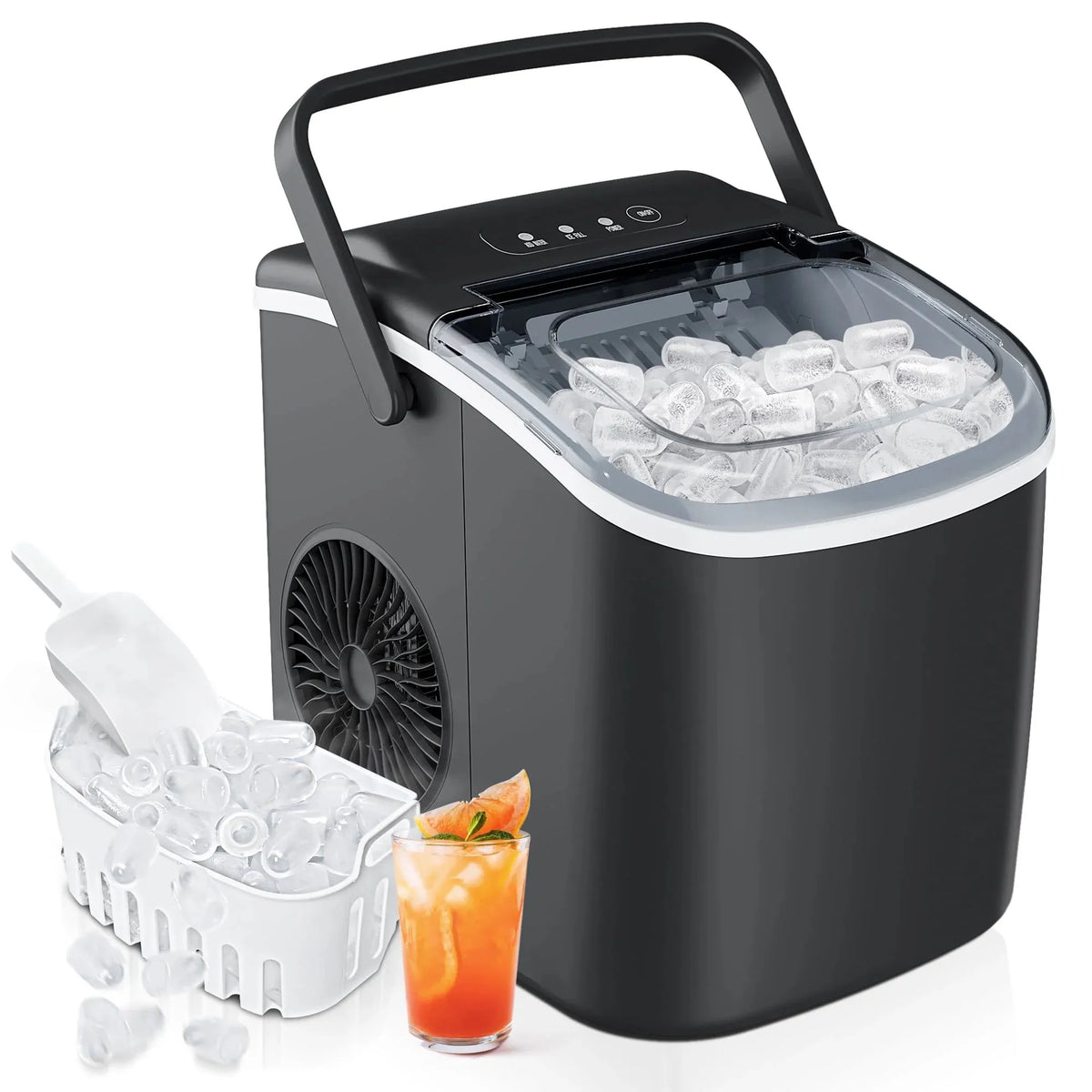 Simzlife 25 Lbs/24h Countertop Ice Maker Machine Bullet-Shaped