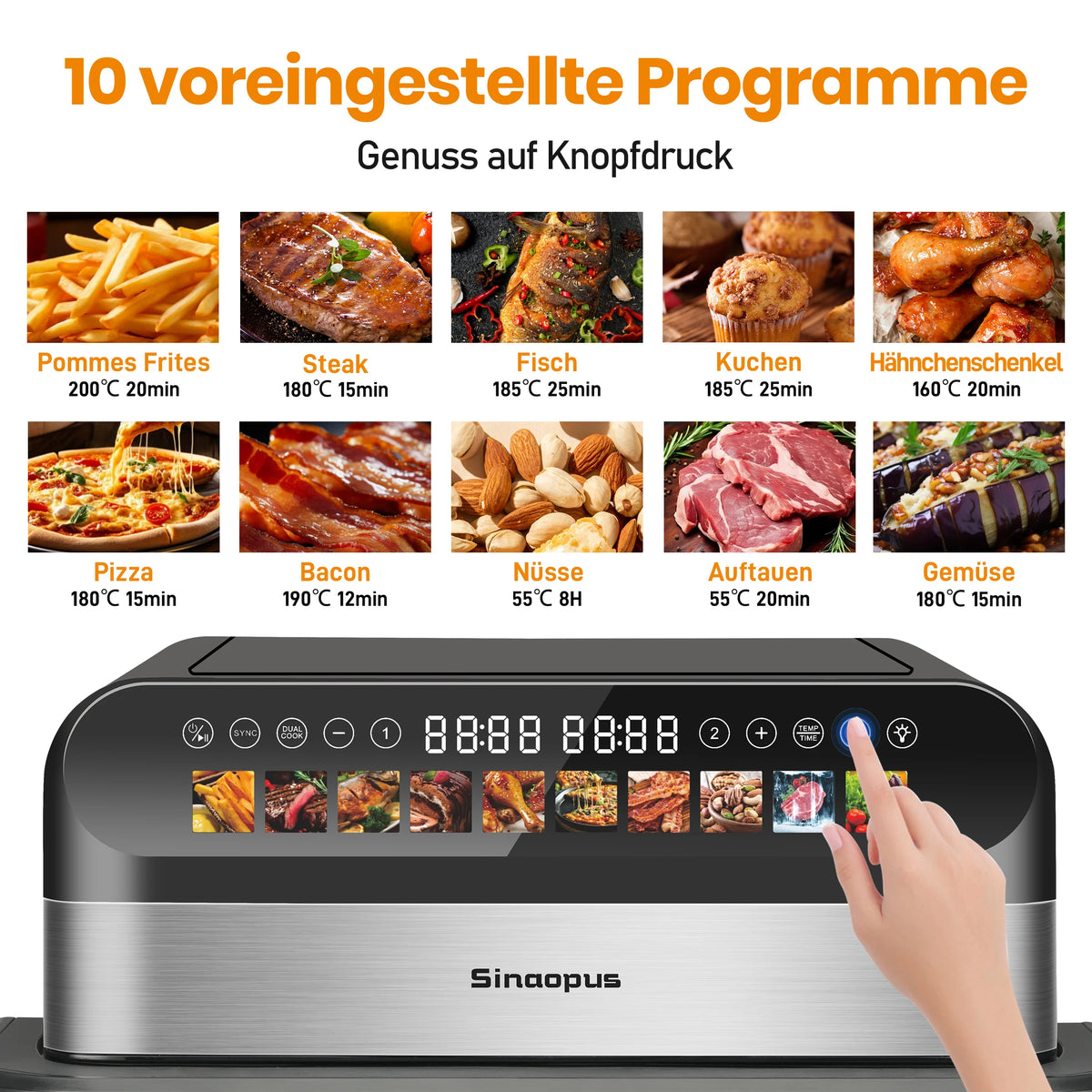 9l Dual Basket Air Fryer Oilless Cooker Led