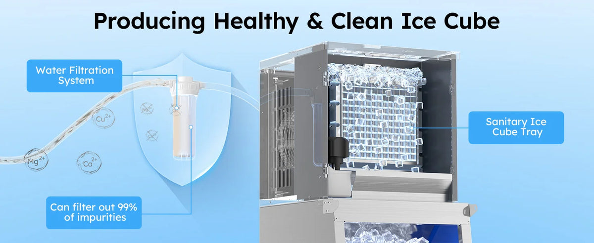 Etl Listed 600lbs/24h Commercial Ice Machine 560lbs Large