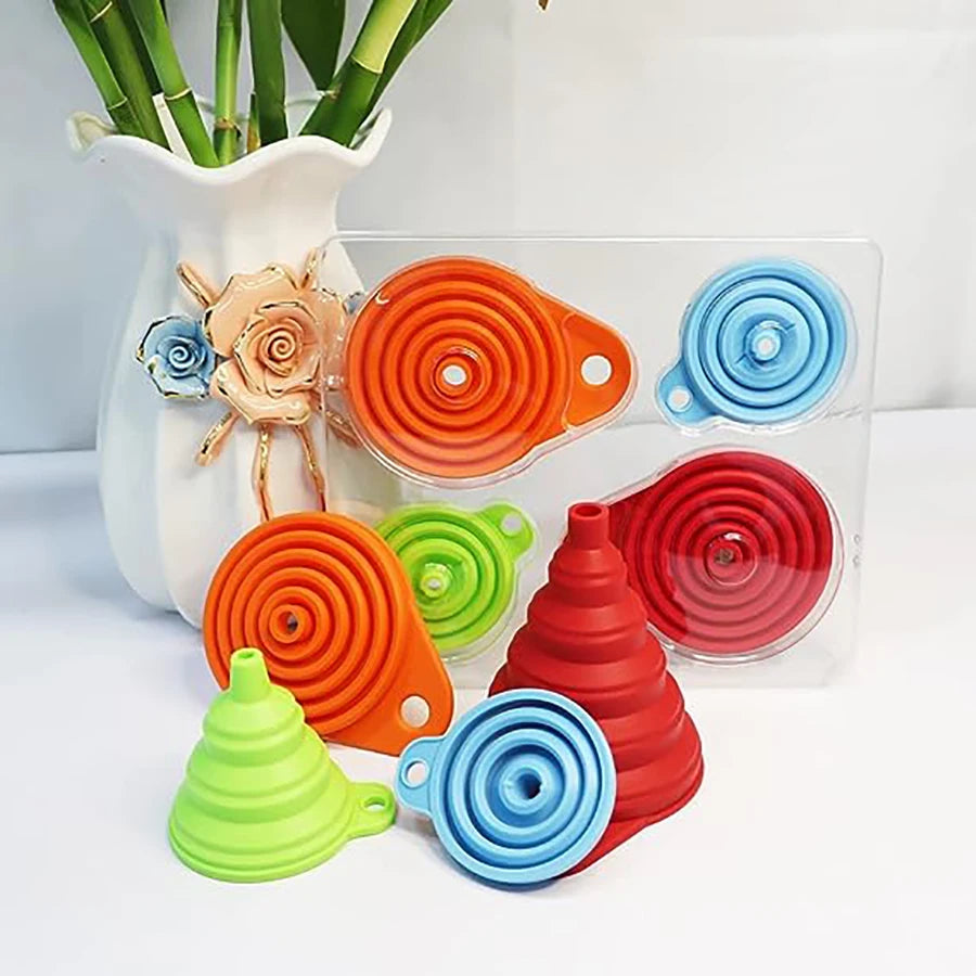 Funnel Pack Foldable Silicone Collapsible Funnels Filling Bottle