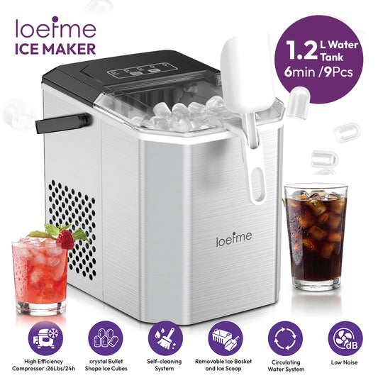 Loefme 12kg/24h Electric Ice Maker Desktop Fully Automatic