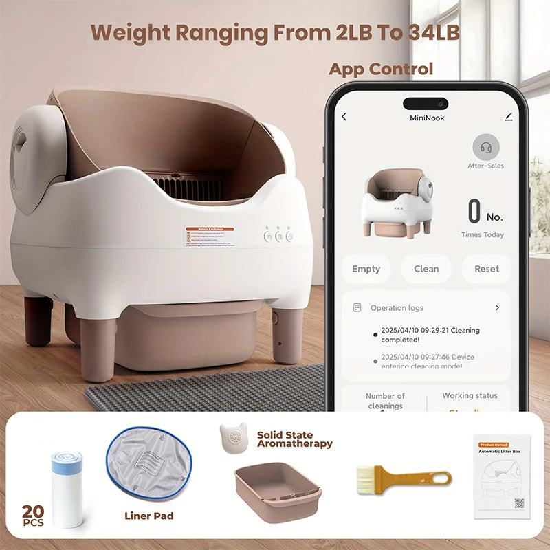 Miaoerduo 76l Self-Cleaning Litter Box App Controlled 4g